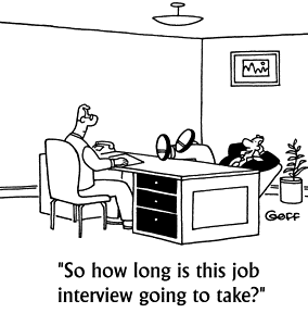 ¿Será larga esta entrevista de trabajo?