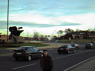 Carretera de La Avanzada, en la rotonda de Artaza, hacia Leioa.